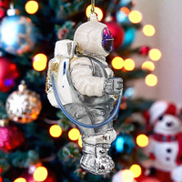 Venta caliente hombres/mujeres creatividad espacio astronauta Robot cristal colgante Hip-hop Street Pop Navidad bola árbol adornos