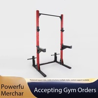 Rack de musculation demi-taille avec barre de traction, support multifonctionnel pour squats et entraînement de force à domicile