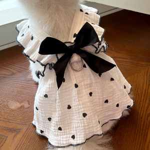 Summer Daily Wear <b>Dog</b> Skirt Heart Print Soft Pet <b>Clothes</b> Skin-friendly Puppy Dress <b>for</b> Maltese Teacup <b>Dogs</b> - Product Image 4