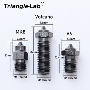 Buse bimétallique TriangleLab NCB V6 VOLCANO MK8 DLC en acier trempé et alliage de cuivre avec revêtement diamanté pour machines d'impression - Product Image 5