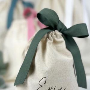 Bolsa de Regalo de Lona de Algodón Ecológica Pequeña al por Mayor, Bolsa con Cordón de Algodón para Cinta de Algodón de Colores - Product Image 1