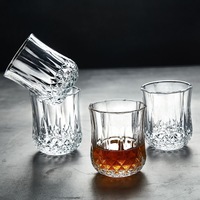Verre à whisky rond ondulé transparent de 210 ml pour spiritueux et whisky