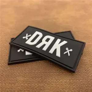 OEM Manufacture Custom Logo Rubber Patch 3D Embossed Soft PVC Patches For Clothing