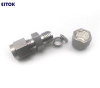 Raccord de tube de 1/4 po de diamètre extérieur, en acier inoxydable 316L, double ferrule, compression, union droite, forgé, résistant à la corrosion