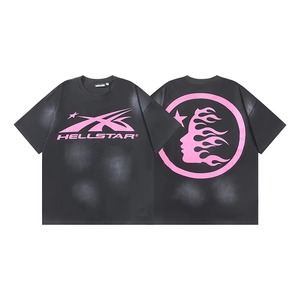 Nouveau T-shirt décontracté unisexe en coton pur à manches courtes, coupe ample, style rétro, motif étoile et lettres, NFC - Product Image 6