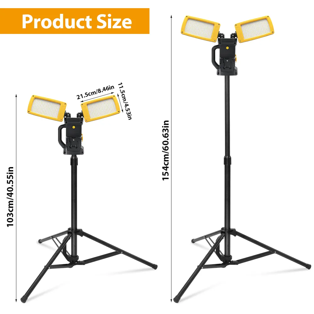 Sylstar Led Working Portable Battery 12000Lm White High Lumen Smd Worklight Tripod Work Light With Tripod