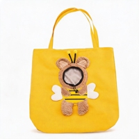 Sac de transport pour animaux de compagnie en forme d'abeille mignon, en toile, petit sac de transport pour chien et chat avec fenêtre
