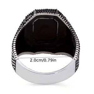 Anello retrò da uomo di vendita calda con <span class=keywords><strong>gemme</strong></span> <span class=keywords><strong>nere</strong></span> alla moda e Design generoso per fidanzamento di nozze o regalo all'ingrosso - Product Image 5