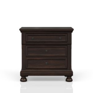 โต๊ะข้างเตียงสีดำเชอร์รี่ ตู้เก็บของสองลิ้นชัก เฟอร์นิเจอร์ห้องนอน - Product Image 1