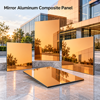 Panneau composite en aluminium miroir, couleur personnalisée, 3 mm, taille personnalisée pour le revêtement de réception de bureau