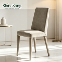 Chaise de salle à manger moderne et personnalisée, rembourrée, à dossier haut, en tissu, avec pieds en métal de luxe, pour la maison, l'hôtel ou les projets hôteliers