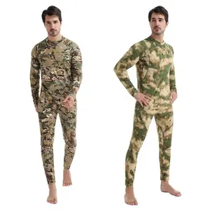 Camouflage personnalisé à manches longues vêtements intérieurs pour hommes caleçons longs ensemble de sous-vêtements thermiques tactiques antistatiques pour l'hiver