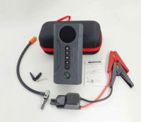 Démarreur de voiture 2000A avec gonfleur de pneus, batterie externe 16000mAh, pompe à air 150PSI, lumière LED pour voiture et moto