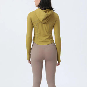 Chaqueta Deportiva de Yoga con Cierre Completo y Orificios para los Pulgares, de Secado Rápido, Tejido Personalizado OEM, Alta Elasticidad, con Logotipo, para Gimnasio y Fitness, para Mujer - Product Image 3