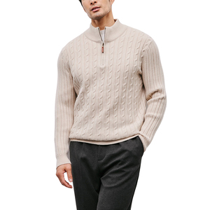 <span class=keywords><strong>Pull</strong></span> en maille torsadée pour <span class=keywords><strong>homme</strong></span>, <span class=keywords><strong>col</strong></span> <span class=keywords><strong>montant</strong></span> semi-zippé, style décontracté chic, couleur unie, luxe léger - Product Image 5