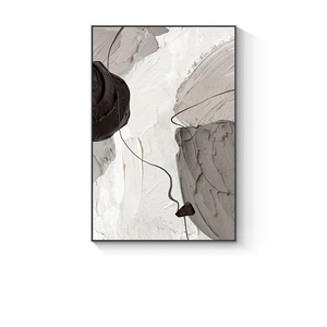Peintures sur mesure pour projets hôteliers, commande en gros, tableaux abstraits minimalistes noir et blanc, art mural <span class=keywords><strong>à</strong></span> suspendre, maquettes de photos de chambre - Product Image 6