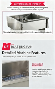 Máquina Comercial de Palomitas de Maíz con Carrito y Vitrina <span class=keywords><strong>para</strong></span> Zonas de Comida en Centros Comerciales - Product Image 5
