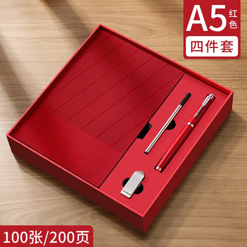 A5 notebook Diary With Pen And Box And Usb Gift Set Business Meeting Soft Leather Corporate Gift Set Luxury Promotional