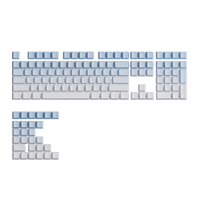 Akko Set Keycap gradien biru, tutup kunci tembakan ganda gradien ceri untuk sakelar MX-PBT/PC campuran