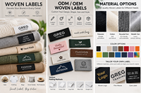 Étiquettes tissées personnalisées pour vêtements, logo de marque personnalisé, accessoires vestimentaires OEM