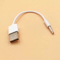 Câble adaptateur audio USB vers 3,5 mm, câble de synchronisation de données et de charge USB 2.0 vers jack 3,5 mm pour Apple iPod Shuffle 3e, 4e et 5e génération