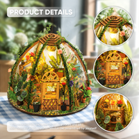 ODM Kit Kerajinan Kayu Buatan Tangan Rumah Bunga Langit Berbintang Logam Plastik Kertas Lampu LED Puzzle Kayu 3D DIY Rumah Miniatur Usia 14+