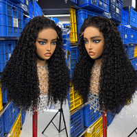 Perruque Cheveux Humains Bouclés Pixie Densité 350, Perruque 5x5 HD Lace Closure Cheveux Naturels 40 Pouces, Perruque Pixie Bouclée Cheveux Vietnamiens Non Traités