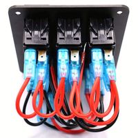 Chargeur double prise USB étanche 12-24V 3.1A avec panneau de commande à 3 interrupteurs à bascule en aluminium ON/OFF