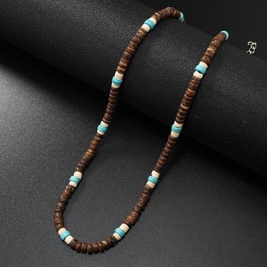 Kalung cangkang kelapa pria <span class=keywords><strong>Retro</strong></span> rantai Collarbone liburan surfing baru pirus - Product Image 3