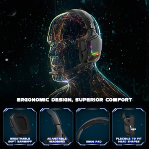 <span class=keywords><strong>Onikuma</strong></span> <span class=keywords><strong>K20</strong></span> หูฟังชุดหูฟังเล่นเกมแบบมีสายแบบกําหนดเองที่ดีที่สุดพร้อมไมโครโฟน - Product Image 2