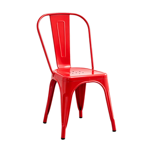 Chaise en métal de style industriel classique, empilable, vintage, pour <span class=keywords><strong>restaurant</strong></span>, café, bistrot, extérieur, jardin, usage commercial - Product Image 2