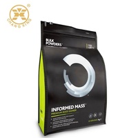 Sachet Kraft Doypack avec fermeture éclair, fond plat, pour emballage alimentaire