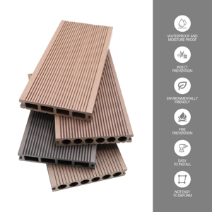 Planches de terrasse en WPC hautement durables, résistantes aux fissures, faciles à installer pour les patios, revêtement de sol en WPC, <span class=keywords><strong>bois</strong></span> synthétique, planches de terrasse en <span class=keywords><strong>bois</strong></span> - Product Image 4