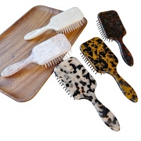 Peigne à cheveux massant à coussin d'air en acétate, style européen et américain, pour femmes, coiffure à domicile, grand format carré de plus de 20 cm