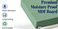 FOEMORE Panneau MDF HMR vert de haute qualité, imperméable et résistant à l'humidité pour une utilisation en cuisine, normes d'émission de formaldéhyde E2