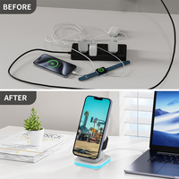 Chargeur magnétique sans fil pour iPhone Station de charge pliable 5 en 1 pour plusieurs appareils Chargeur de voyage avec lumière LED