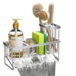 SUS304 Rustproof Steel <b>Kitchen</b> Dish <b>Sponge</b> Organizer <b>Kitchen</b> Sink Organizer Caddy Rack - Dish <b>Sponge</b> <b>Holder</b> with Divider - Product Image 3