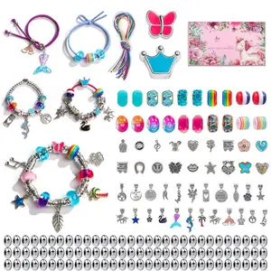 Russia Hot sales diy charm bracelet making kit for girls set beautiful children hair band beading accessories wholesale