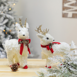 Decorazioni Natalizie in Schiuma Vendute Direttamente dalla Fabbrica, Graziosi Cuccioli <span class=keywords><strong>di</strong></span> Renna Bianchi in Piedi, Regali Natalizi - Product Image 3