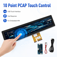 Module d'affichage tactile LCD de type barre de 19 pouces avec liaison optique PCAP, 10 points, USB LVDS pour équipement de contrôle HMI embarqué et kiosque