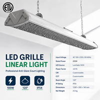 Lumière de terrain de sport LED LBG 200W anti-éblouissement avec grille en nid d'abeille, CCT personnalisé, CRI 70 80, IP54 pour terrain de pickleball, badminton, tennis