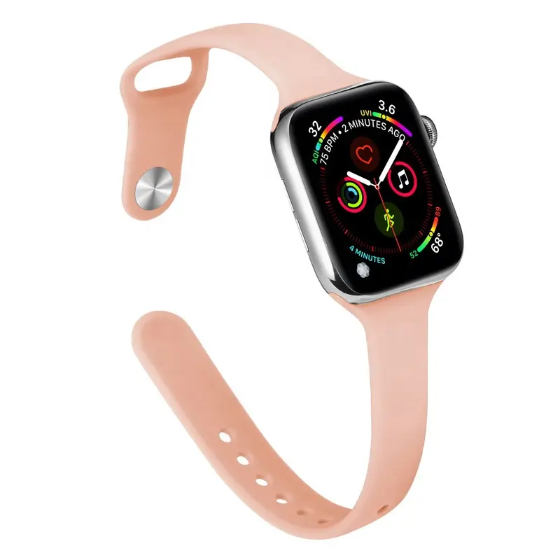 Thin Bands For Apple Watch 5 4 38/40mm 42/44mm Slim Strap Narrow Replacement Silicone Strap Wristband for iWatch Series7