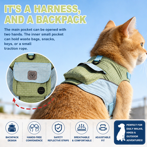 Nuevo Arnés de Pecho para Perros de Poliéster Bicolor Moderno para Exteriores con Correas Reflectantes y Cierre de Hebilla, Seguro y Cómodo - Product Image 1