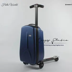 กระเป๋าเดินทางแบบขี่ได้สำหรับผู้ใหญ่ พับเก็บได้ พร้อมด้ามจับแบบยืดหด ล้อขนาด 20 นิ้ว วัสดุทำจากนีโอพรีน สำหรับการเดินทาง - Product Image 5