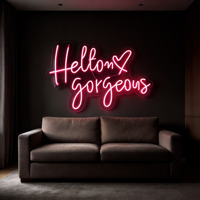Logo Bisnis Neon LED Kustom, Iklan dengan Remote Control, Tahan Air IP65, Dekorasi Pesta Pernikahan Rumah untuk Toko