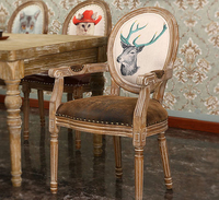 Chaise en bois massif à dossier ovale moderne et élégante, chaise de mariage, événement, hôtel, salle à manger, style Louis XV, style français