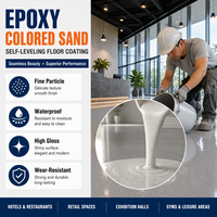 Peinture époxy pour sols en sable coloré, revêtement auto-nivelant à forte adhérence pour sols en ciment, ateliers et espaces commerciaux