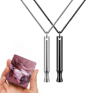 Inhalateur nasal à la menthe pour hommes, en acier inoxydable, pour la respiration, aide à la respiration et aux fonctions pulmonaires, outil anti-anxiété - Product Image 1