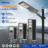 Nouveau design de lampadaire public tout-en-un intégré IP65 60W 120W 180W, lampadaire solaire LED extérieur étanche