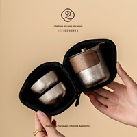 Service à thé de voyage élégant et durable en titane pur, esthétique chinoise, tasse individuelle à infusion rapide, essentiel pour le camping en extérieur